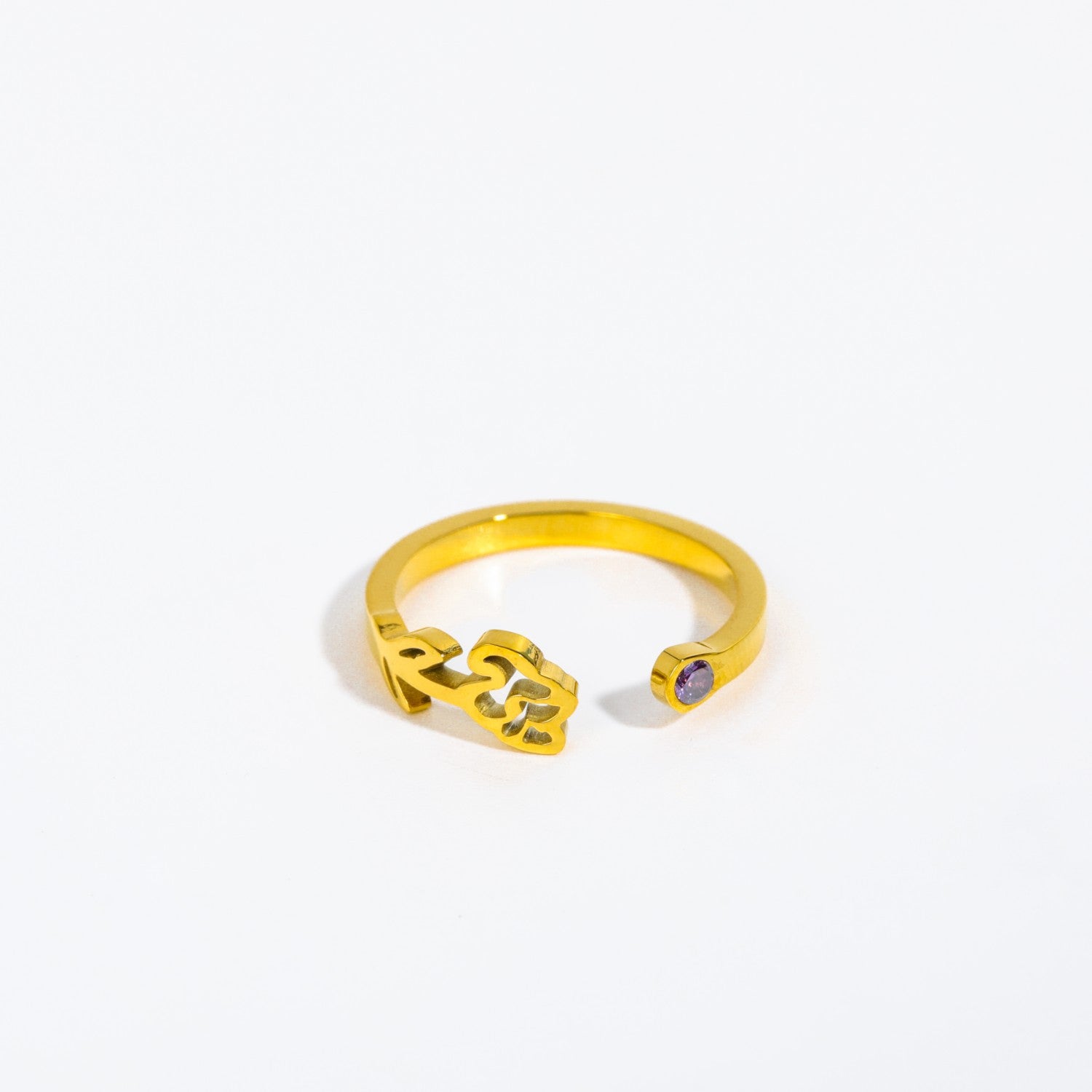 Anillo de acero inoxidable de oro al por mayor